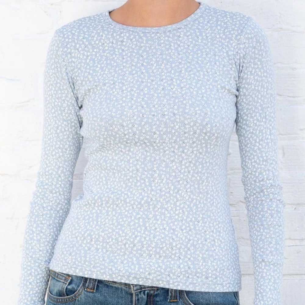 Brandy Melville blue floral long sleev